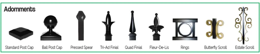 Adornment Options for Aluminum Fencing