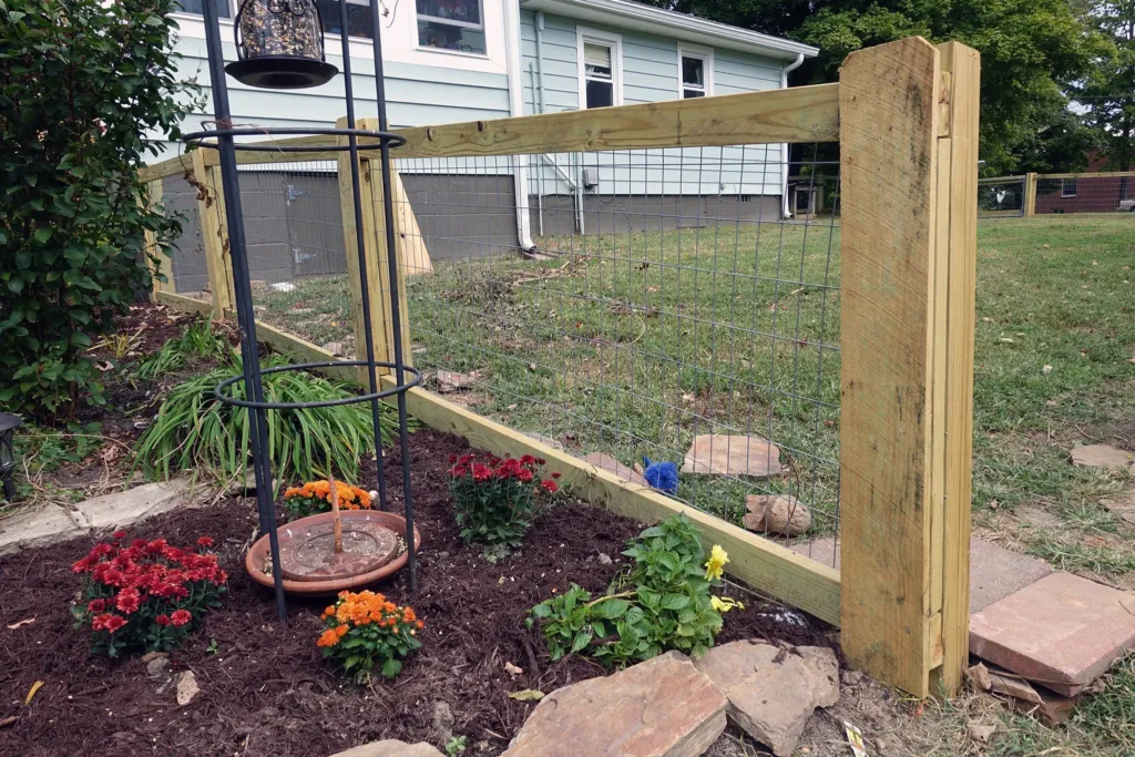 Wooden Fence with Wire