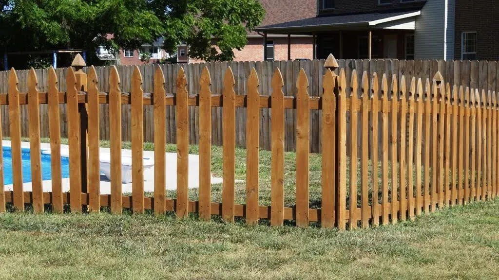 Wooden Picket Pool Fence