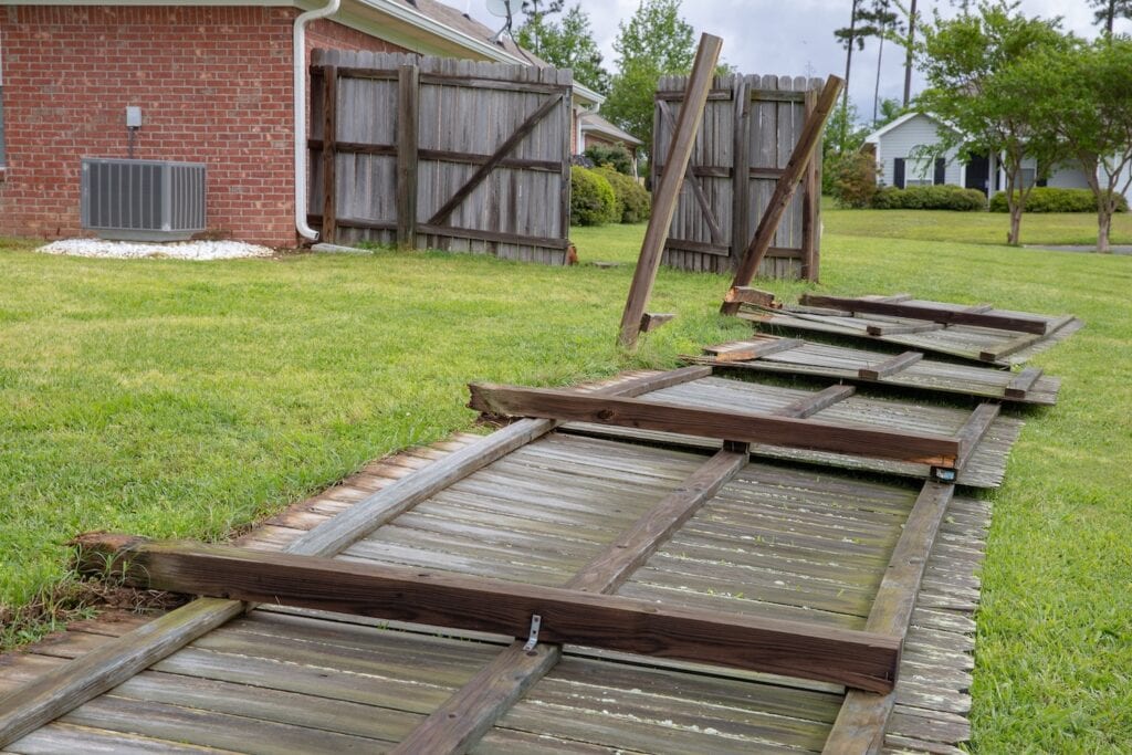 damaged fence